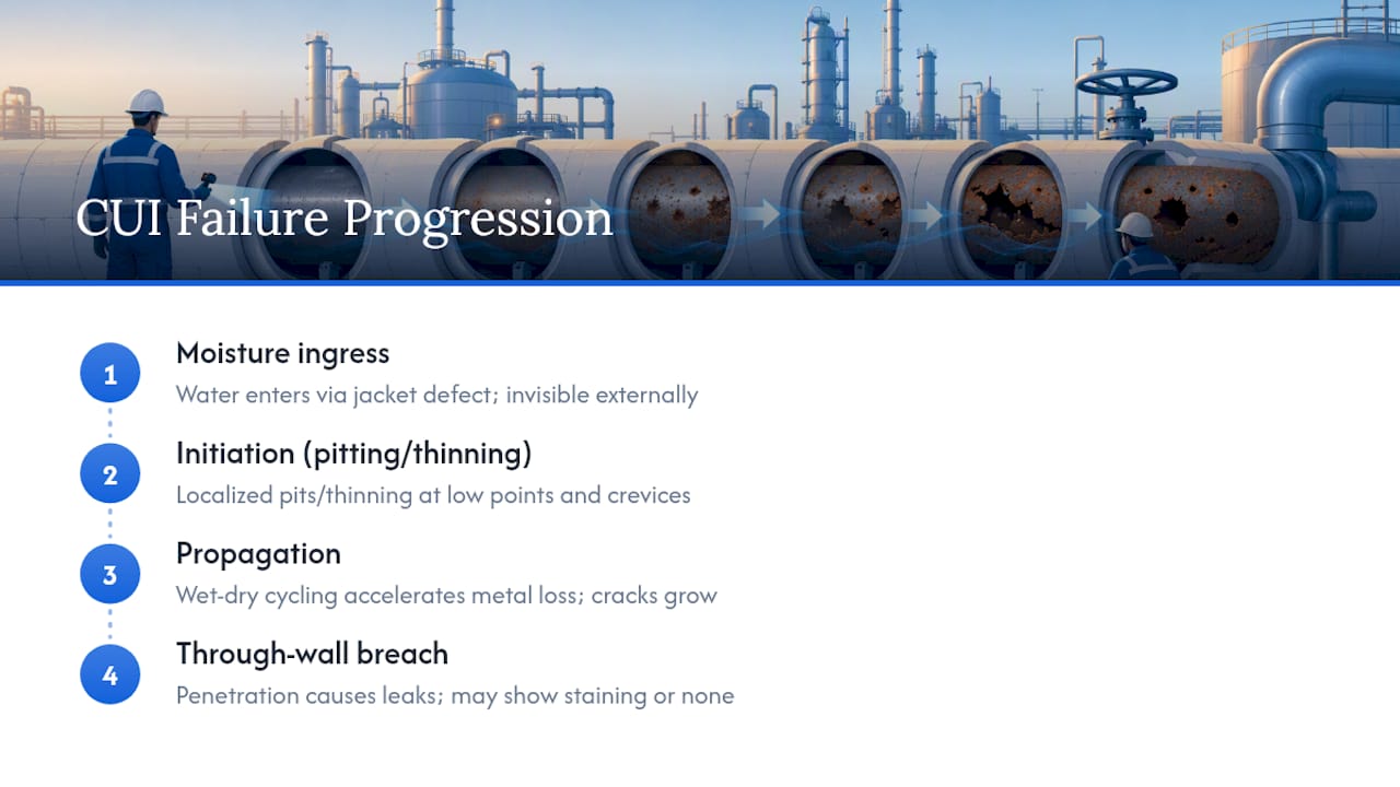 Four stages of CUI failure progression