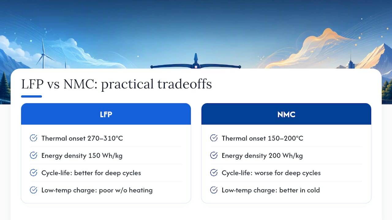 LFP and NMC battery chemistry comparison