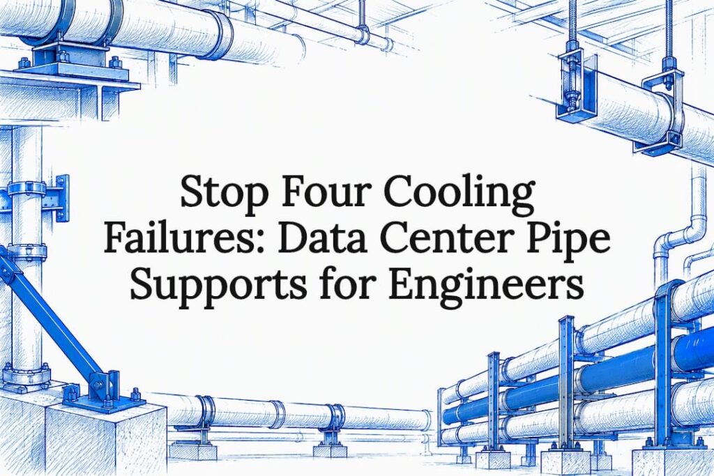Decorative data center pipe support title card