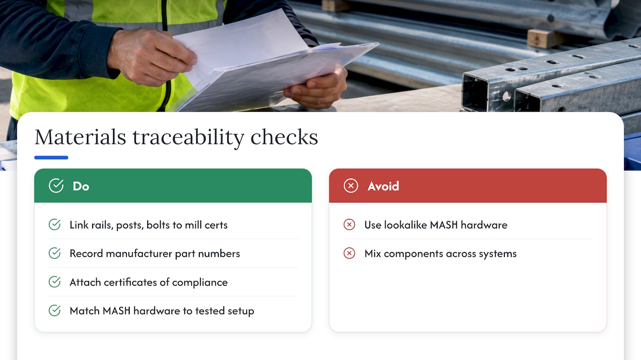 Guardrail components linked to bid records